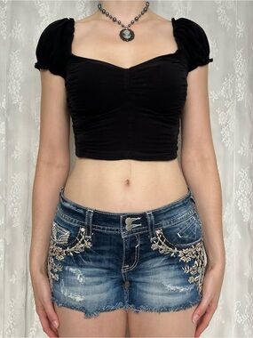 Y2K 2000s Low Rise Denim Shorts